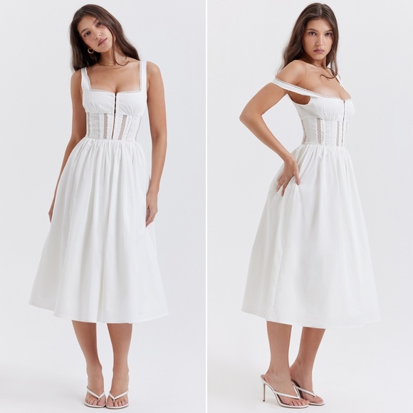 NEW House of CB Perle Dress White Small - Picture 11 of 17